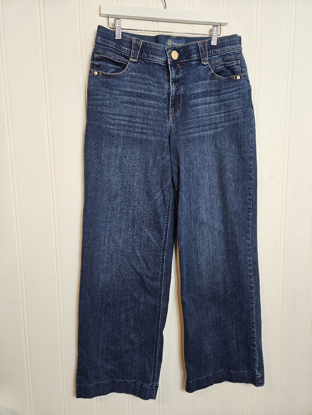 Democracy Wide Leg Jeans Womens 12 High Rise Absolution Stretch Blue Denim - Picture 2 of 15